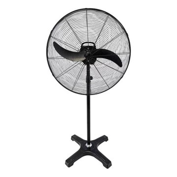 Ventilador industrial de pé 115W/230V, diâmetro 66 cm, preto
