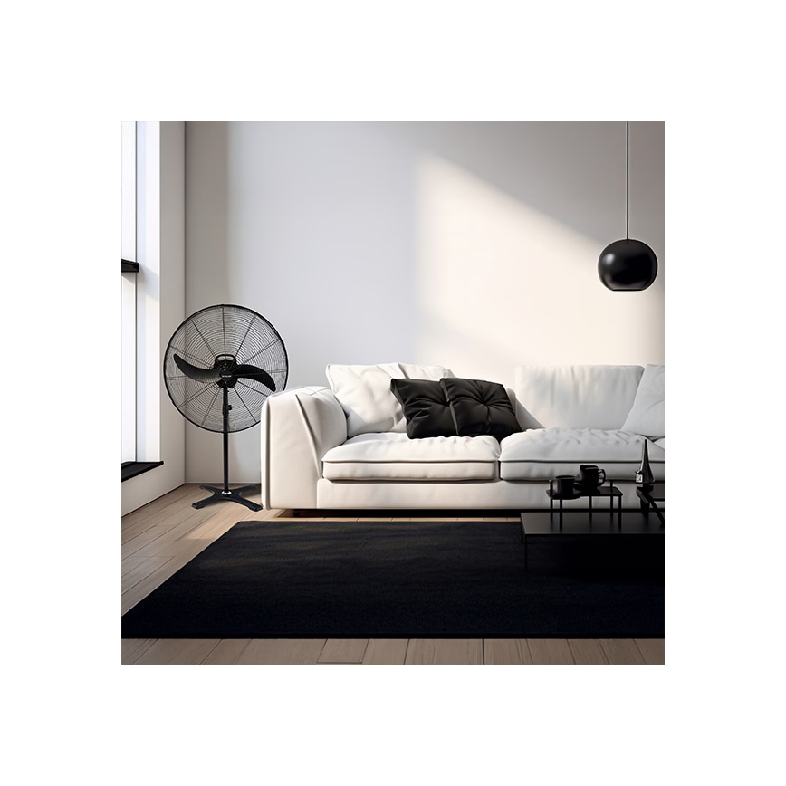 Ventilador industrial de pé 115W/230V, diâmetro 66 cm, preto