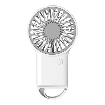 Ventoinha de bolso recarregável 3W/5V 300 mAh branca