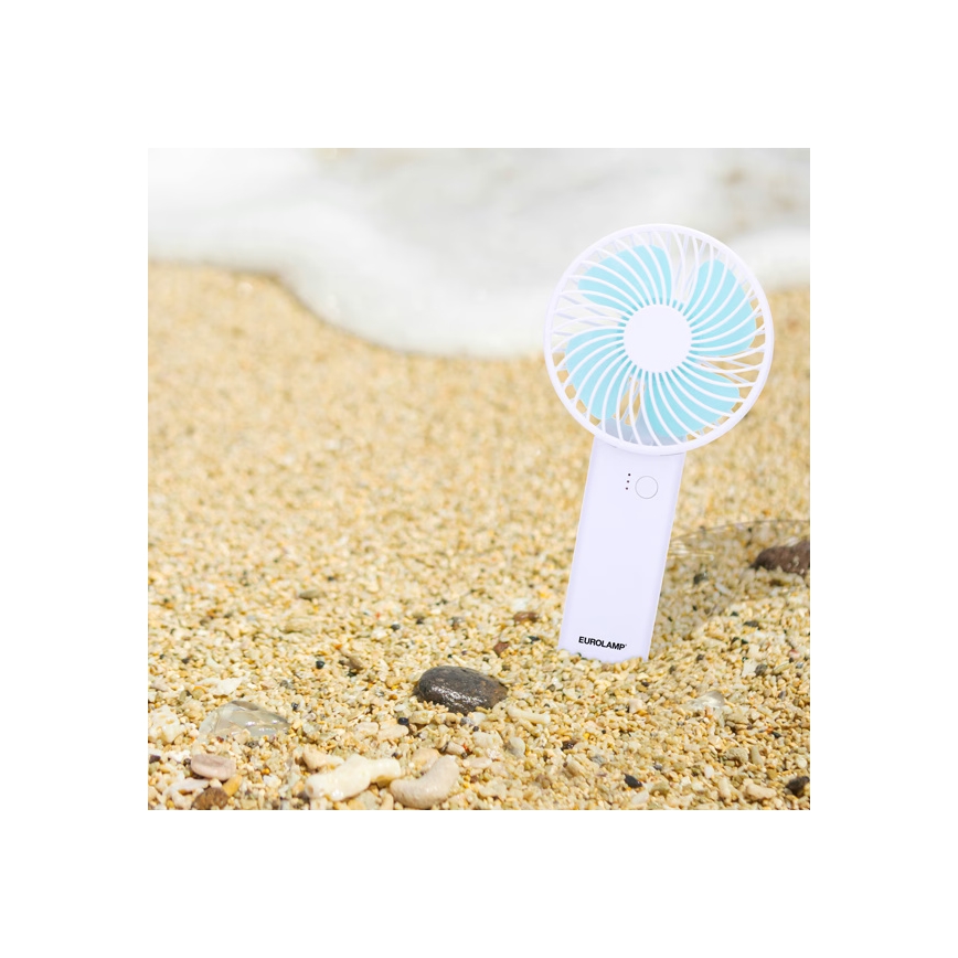 Ventoinha de bolso recarregável 4W/5V 1200 mAh branca/azul