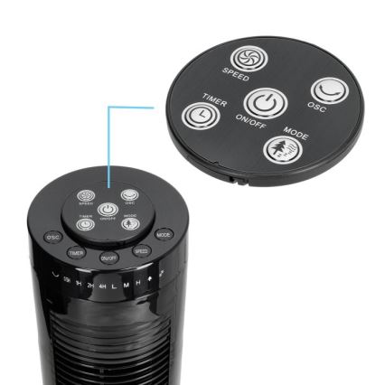 Ventoinha de chão HOORN 45W/230V 81 cm preto