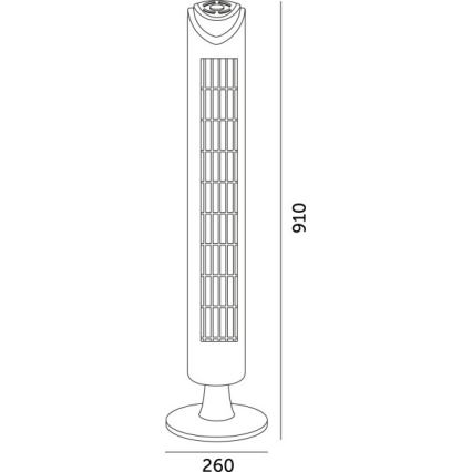 Ventoinha de chão LISSE 45W/230V 91,4 cm preto + comando