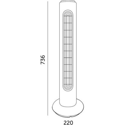 Ventoinha de chão VENLO 45W/230V 73,6 cm preto