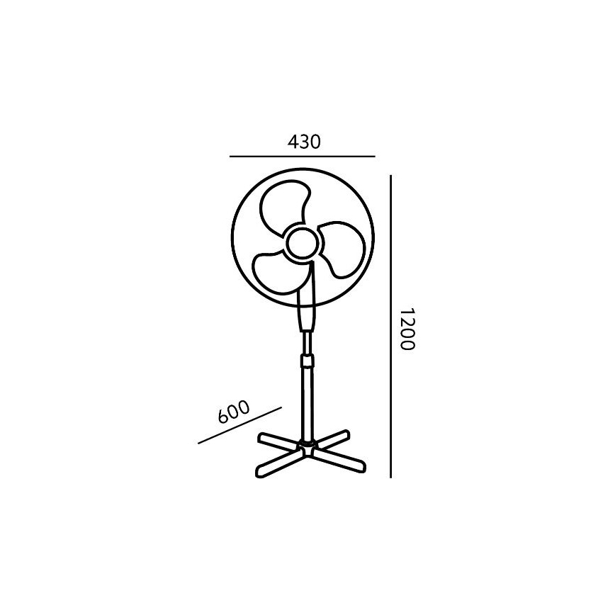 Ventoinha de chão VIENTO 45W/230V preta