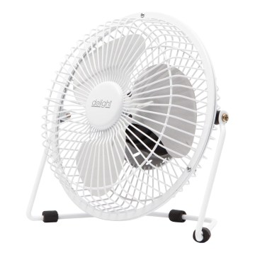 Ventoinha de mesa USB 1,75 W / 5 V, diâmetro 18 cm, branca