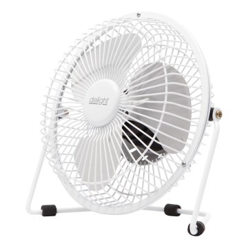 Ventoinha de secretária 1,75 W/5 V USB, diâmetro 18 cm, branca