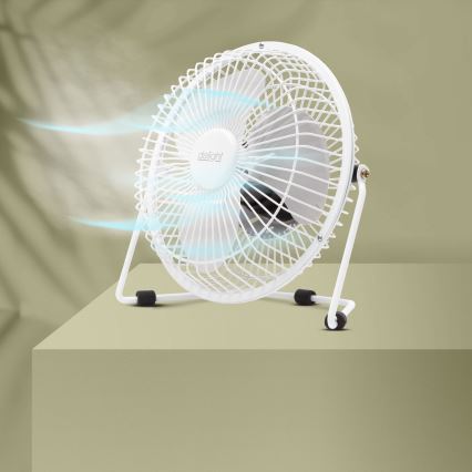 Ventoinha de secretária 1,75 W/5 V USB, diâmetro 18 cm, branca