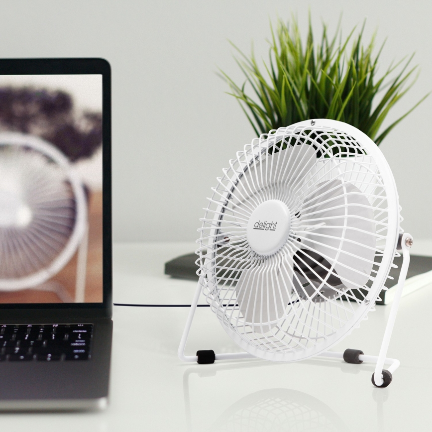 Ventoinha de secretária 1,75 W/5 V USB, diâmetro 18 cm, branca