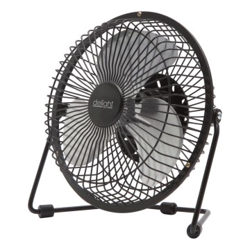 Ventoinha de secretária 1,75W/5V USB Ø 18 cm preta