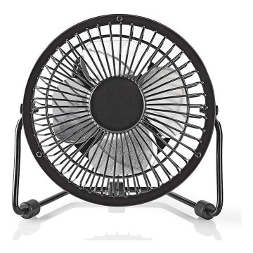 Ventoinha de secretária 3W/USB 10 cm preta