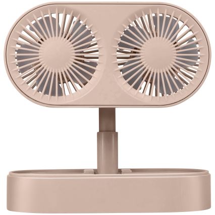 Ventoinha de secretária recarregável 3,7 V, 1200 mAh rosa