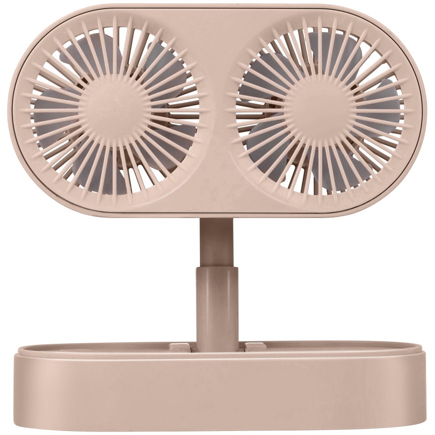 Ventoinha de secretária recarregável 3,7 V, 1200 mAh rosa