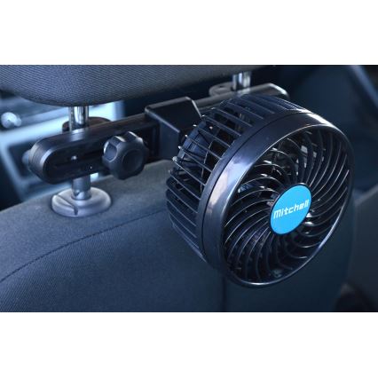 Ventoinha para encosto de cabeça de automóvel 4W/12V preto