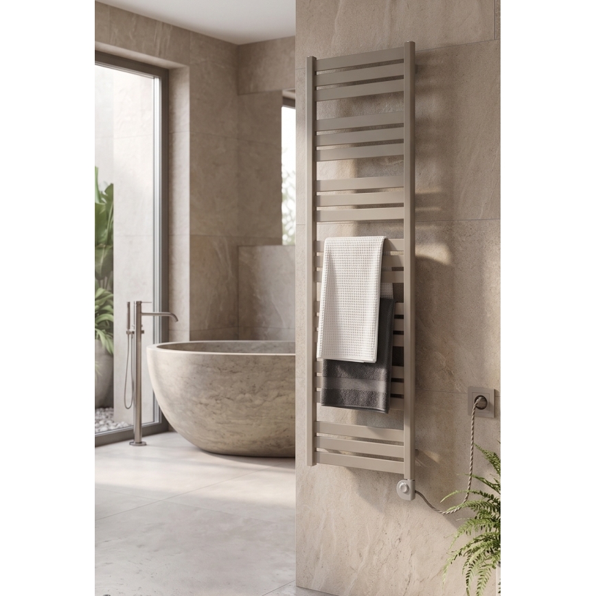 Vertaduro - Radiador de casa de banho com termostato LUCY 800W 177x50 cm taupe