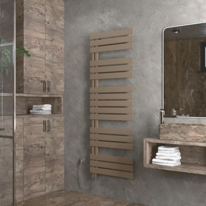 Vertaduro - Radiador de casa de banho com termostato ZIVA 800 W 177x50 cm taupe