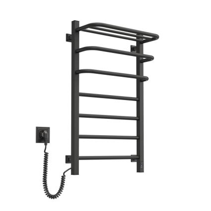 Vertaduro - Aquecedor elétrico de toalhas com termostato DOR 155W/230V 80x48 cm IP44 preto, lado esquerdo