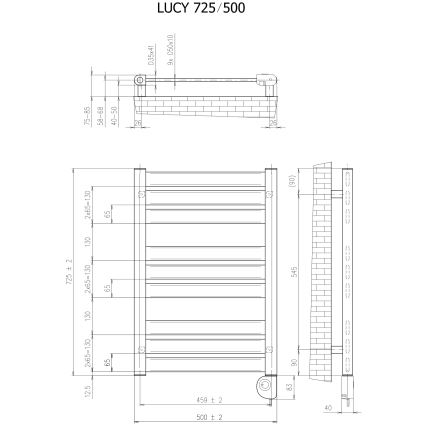 Vertaduro - Radiador para casa de banho com termóstato LUCY 400 W 73 x 50 cm antracite