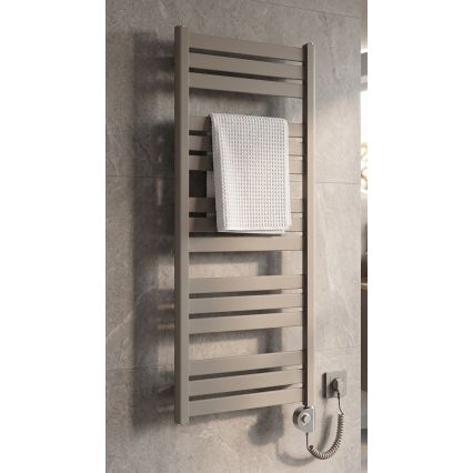 Vertaduro - Radiador para casa de banho com termostato LUCY 600W 125x50 cm taupe