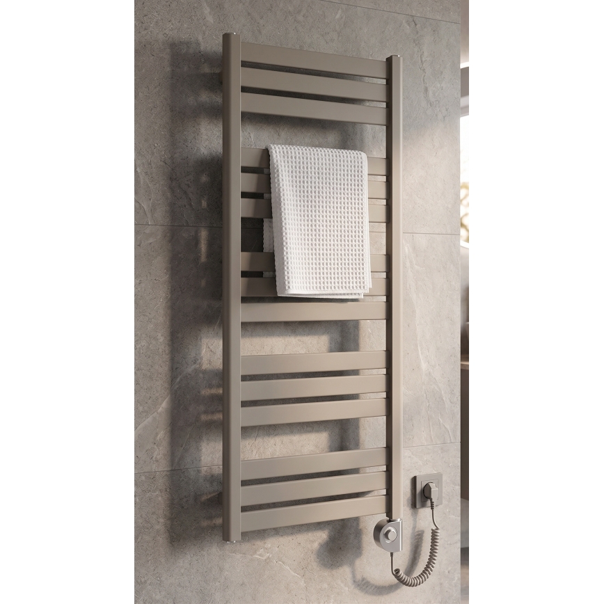 Vertaduro - Radiador para casa de banho com termostato LUCY 600W 125x50 cm taupe