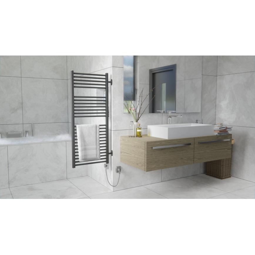 Vertaduro - Radiador para casa de banho com termostato MEG 600W 118x50 cm antracite