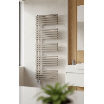 Vertaduro - Radiador para casa de banho com termóstato MICHELLE 600 W 129 x 50 cm taupe