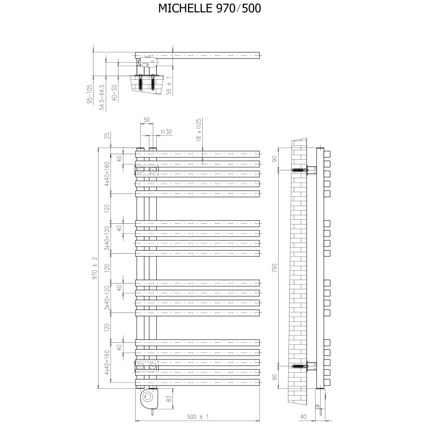 Vertaduro - Radiador para casa de banho com termóstato MICHELLE 600W 97x50 cm antracite