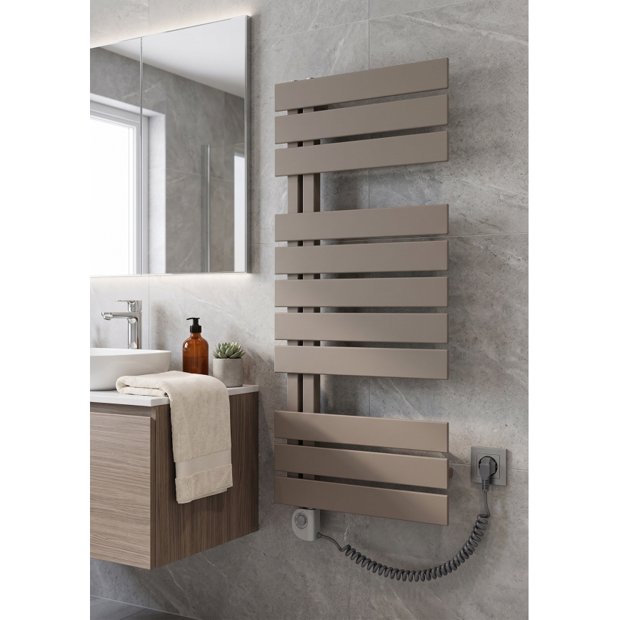 Vertaduro - Radiador para casa de banho com termóstato ZIVA 500W 109x50 cm taupe