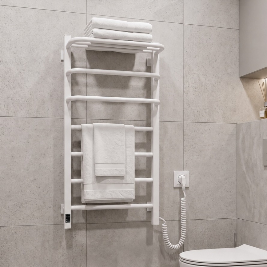 Vertaduro - Toalheiro elétrico com termóstato DOR 155W/230V 80x48 cm IP44 branco direito