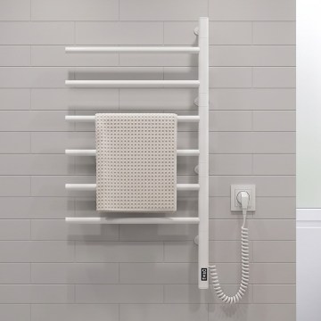 Vertaduro - Toalheiro elétrico giratório com termostato ARA 105W/230V 80x49 cm IP44 branco