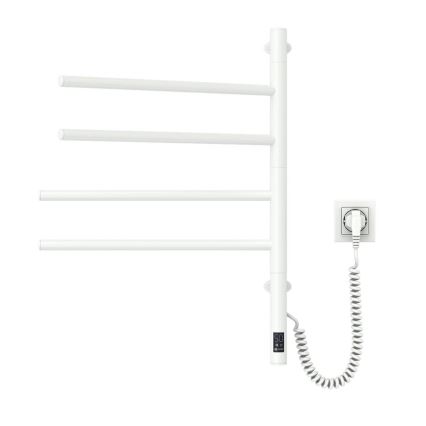Vertaduro - Toalheiro elétrico giratório para toalhas com termostato ARA 60W/230V 65x49 cm IP44 branco