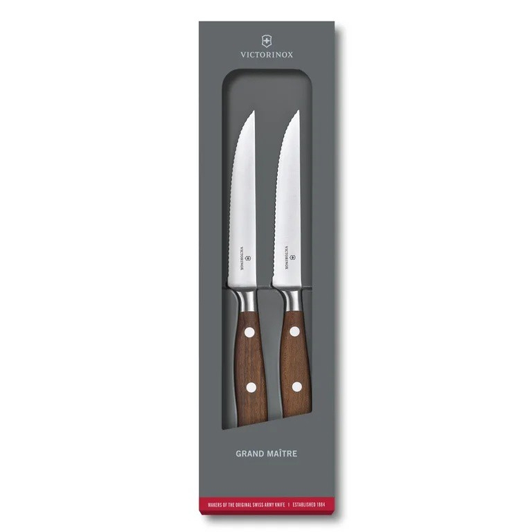 Victorinox - Conjunto de 2 facas de bife GRAND MAITRE, lâmina 12 cm, cabo em bordo