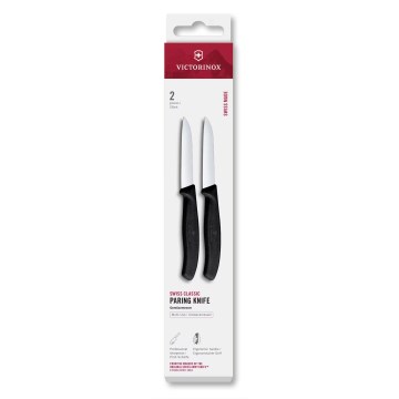 Victorinox - Conjunto de 2 facas de cozinha para legumes SWISS CLASSIC 8 cm, preto