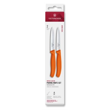 Victorinox - Conjunto de 2 facas para legumes SWISS CLASSIC, lâmina de 10 cm, laranja