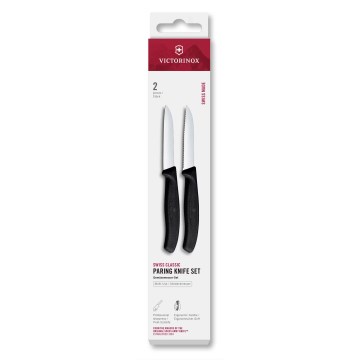 Victorinox - Conjunto de 2 facas para legumes SWISS CLASSIC, lâmina de 8 cm, preto