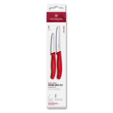 Victorinox - Conjunto de 2 facas para vegetais SWISS CLASSIC, vermelho