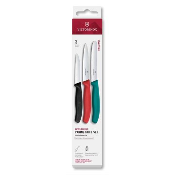 Victorinox - Conjunto de 3 facas de cozinha para legumes SWISS CLASSIC, multicoloridas