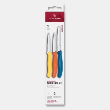 Victorinox - Conjunto de 3 facas de cozinha para legumes SWISS CLASSIC, multicoloridas