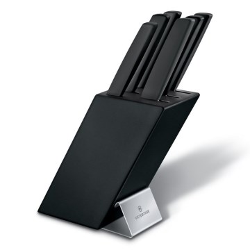 Victorinox - Conjunto de 7 facas de cozinha SWISS MODERN em bloco, faia/preto
