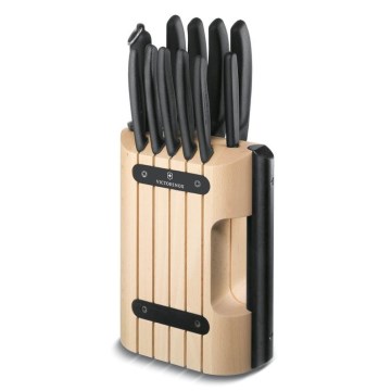 Victorinox - Conjunto de facas de cozinha em bloco SWISS CLASSIC, 12 peças, faia/bege