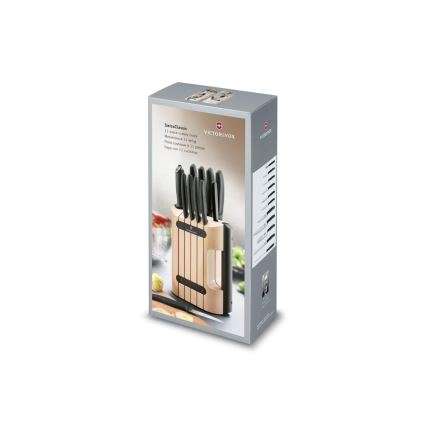 Victorinox - Conjunto de facas de cozinha em bloco SWISS CLASSIC, 12 peças, faia/bege