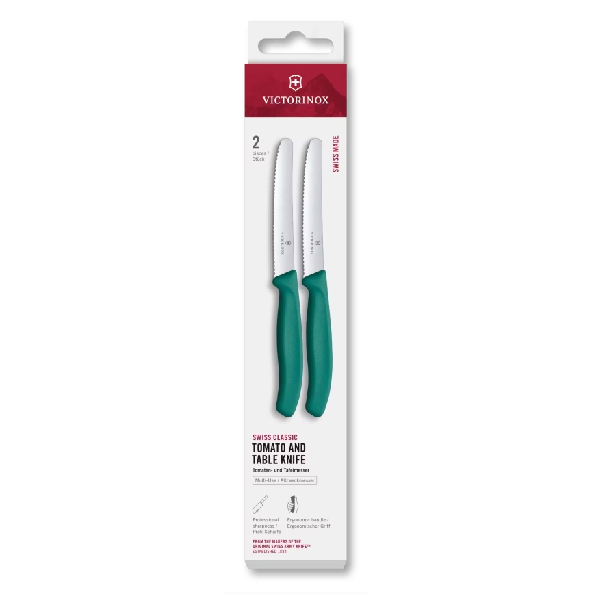 Victorinox - Conjunto de facas de cozinha para legumes SWISS CLASSIC 11 cm 2 peças turquesa