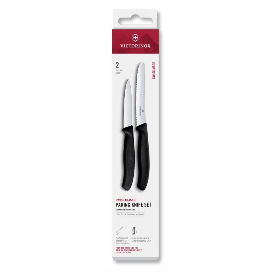 Victorinox - Conjunto de facas de cozinha para legumes SWISS CLASSIC, 2 peças, preto