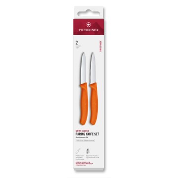 Victorinox - Conjunto de facas de cozinha para legumes SWISS CLASSIC 8 cm 2 peças laranja