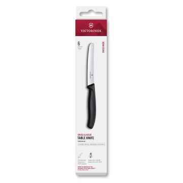 Victorinox - Conjunto de facas de cozinha para legumes SWISS CLASSIC, lâmina de 11 cm, 6 unidades, preto
