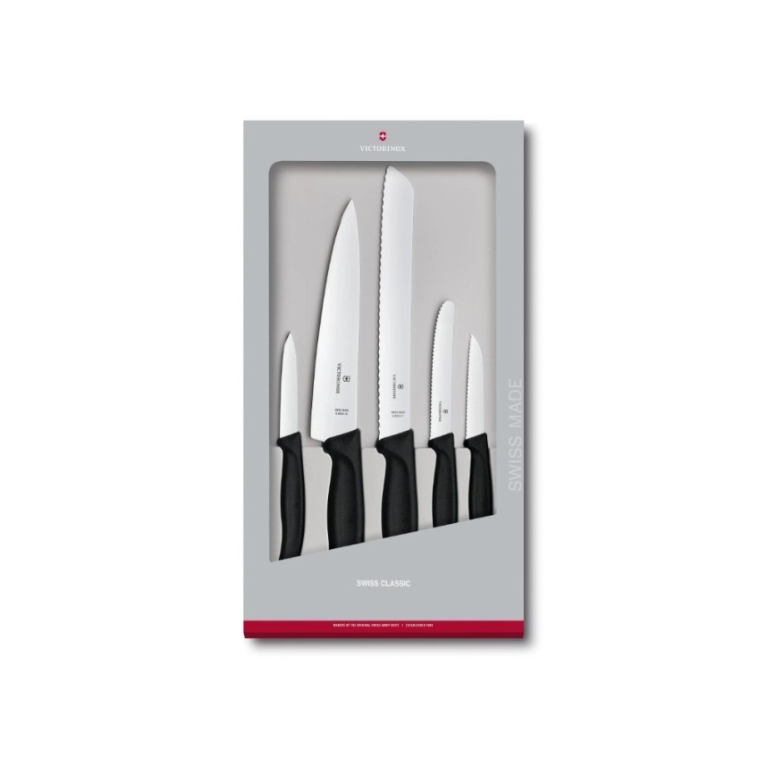 Victorinox - Conjunto de facas de cozinha SWISS CLASSIC, 5 peças, preto