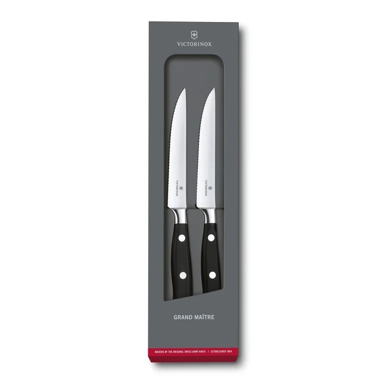 Victorinox - Conjunto de facas para bife GRAND MAITRE 12 cm, 2 peças, pretas