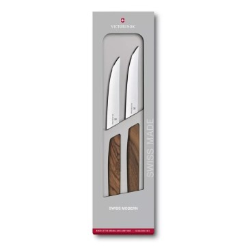 Victorinox - Conjunto de facas para bife SWISS MODERN 12 cm 2 peças nogueira