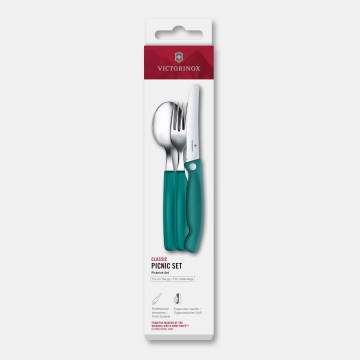 Victorinox - Conjunto de talheres para piquenique SWISS CLASSIC 3 peças turquesa