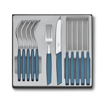 Victorinox - Conjunto de talheres SWISS MODERN, 12 peças, azul
