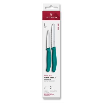 Victorinox - Conjunto SWISS CLASSIC de 2 facas para legumes, turquesa